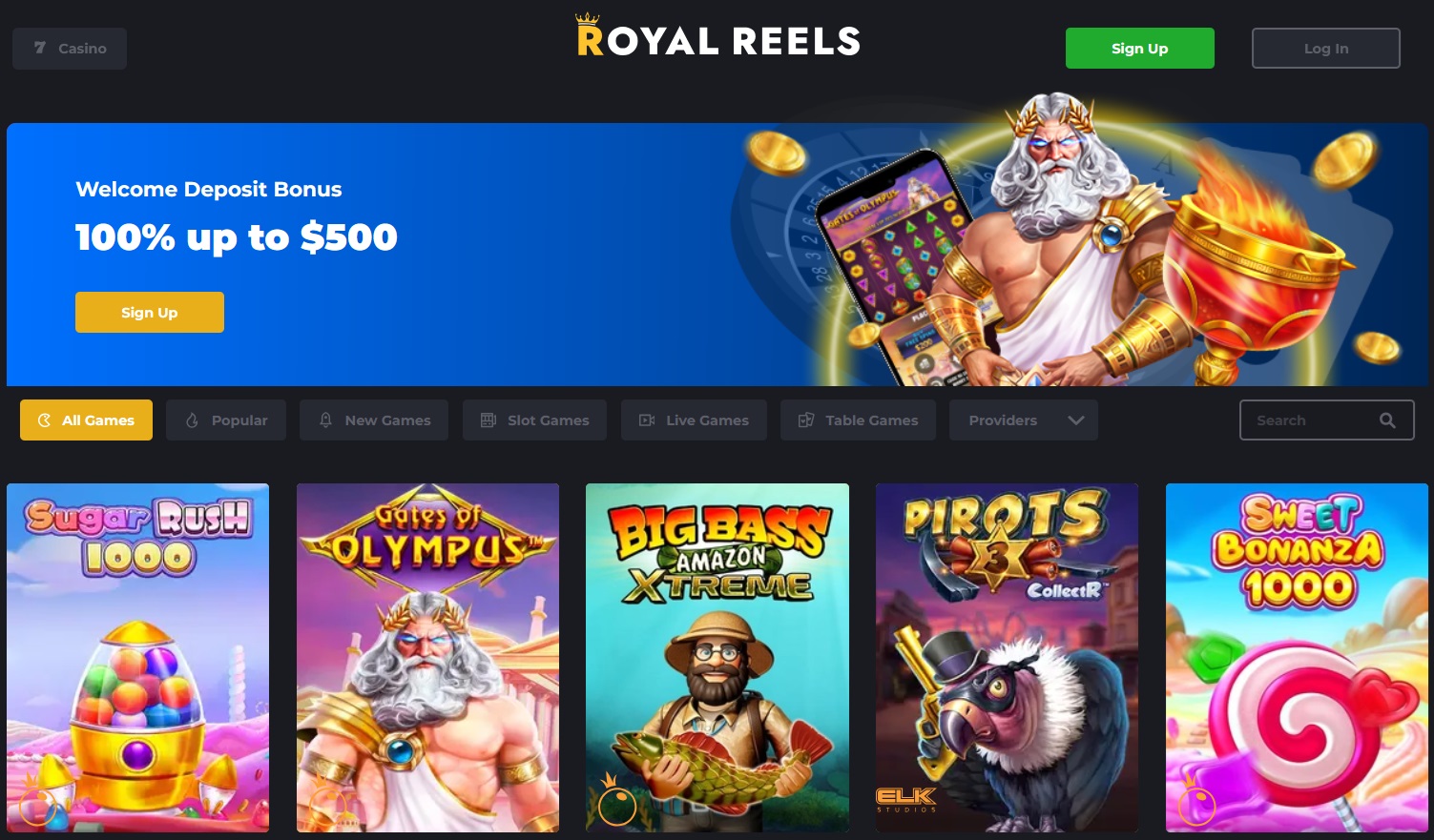 Royal Reels - home page